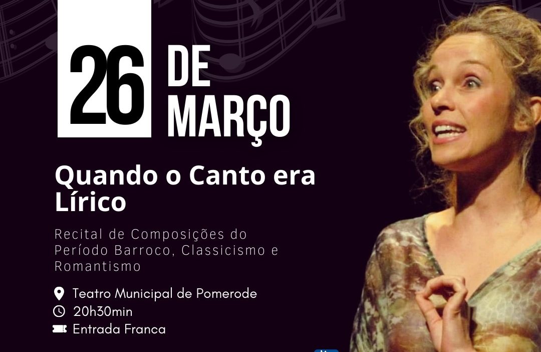 Teatro Municipal de Pomerode recebe recital “Quando o Canto era Lírico”